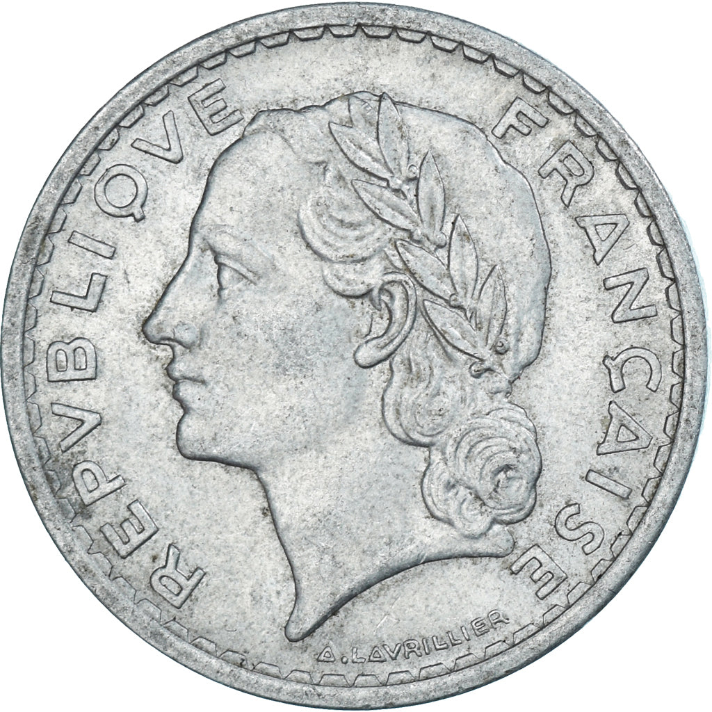Moneda, Francia, Lavrillier, 5 Francs, 1950, Paris, MBC, Aluminio, KM:888b.1