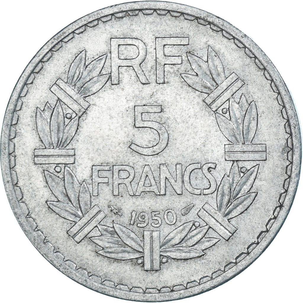 Moneda, Francia, Lavrillier, 5 Francs, 1950, Paris, MBC, Aluminio, KM:888b.1