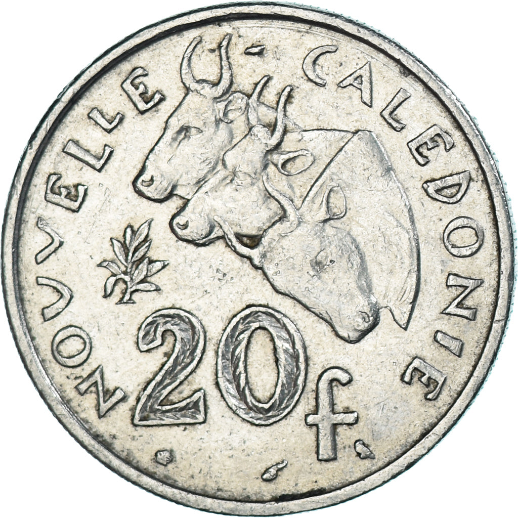 Moeda, Nova Caledónia, 20 Francs, 1970, Paris, EF(40-45), Níquel, KM:6