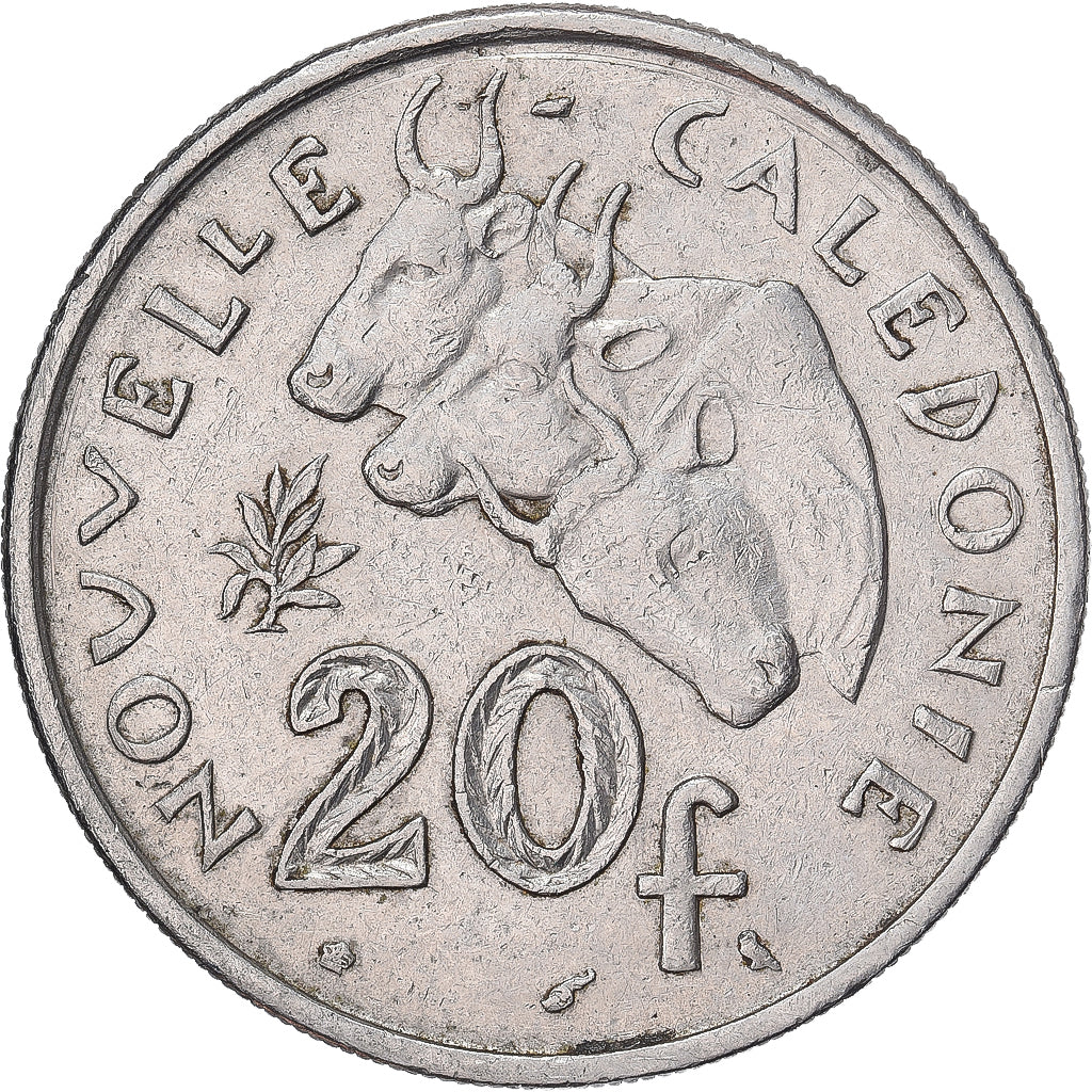 Munten, Nieuw -Caledonië, 20 Francs, 1970, Paris, ZF, Nickel, KM:6