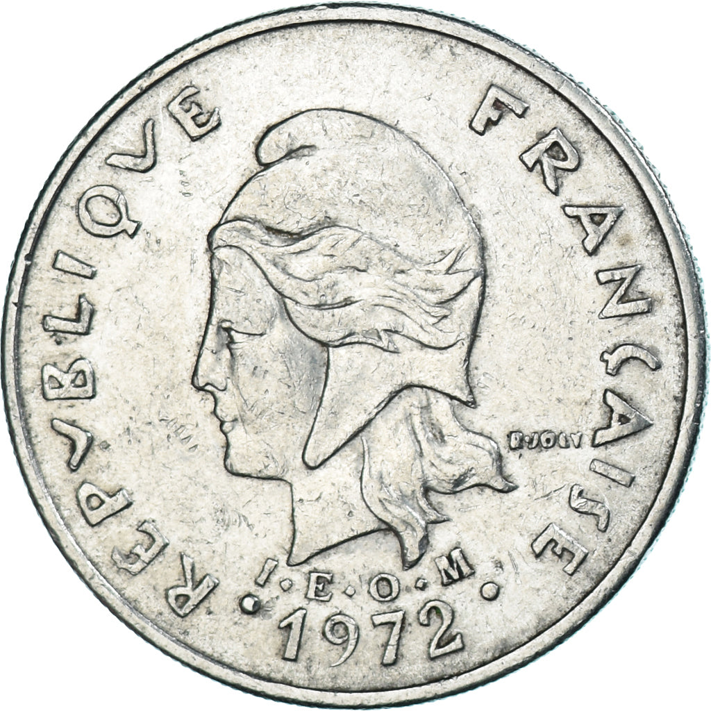 Coin, New Caledonia, 20 Francs, 1972, Paris, EF(40-45), Nickel, KM:12