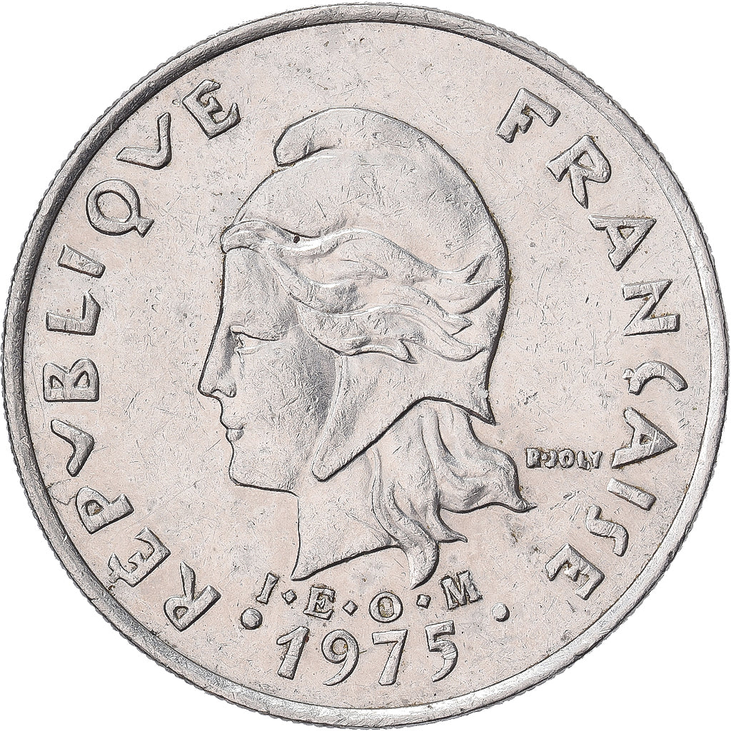 Moneta, Polinesia francese, 20 Francs, 1975, Paris, BB, Nichel, KM:9