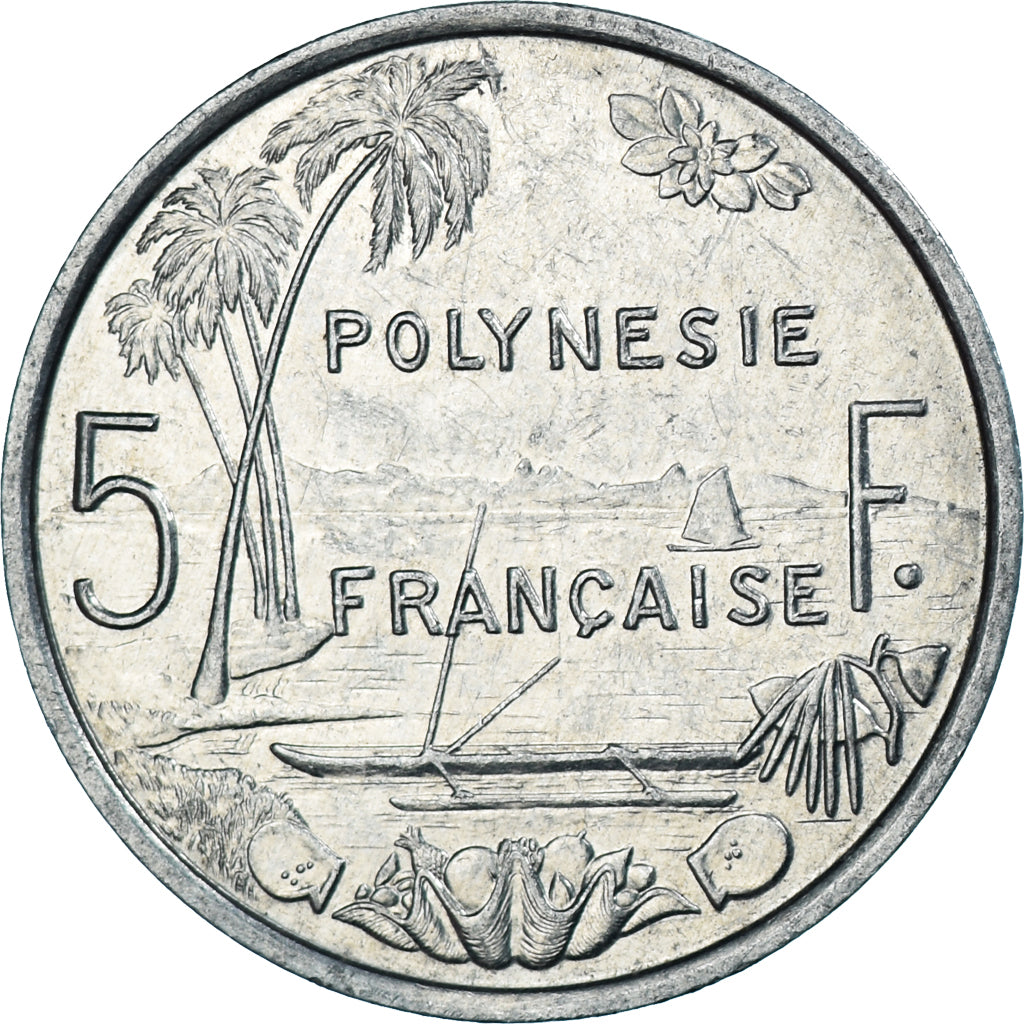 Coin, French Polynesia, 5 Francs, 1986, Paris, EF(40-45), Aluminum, KM:12
