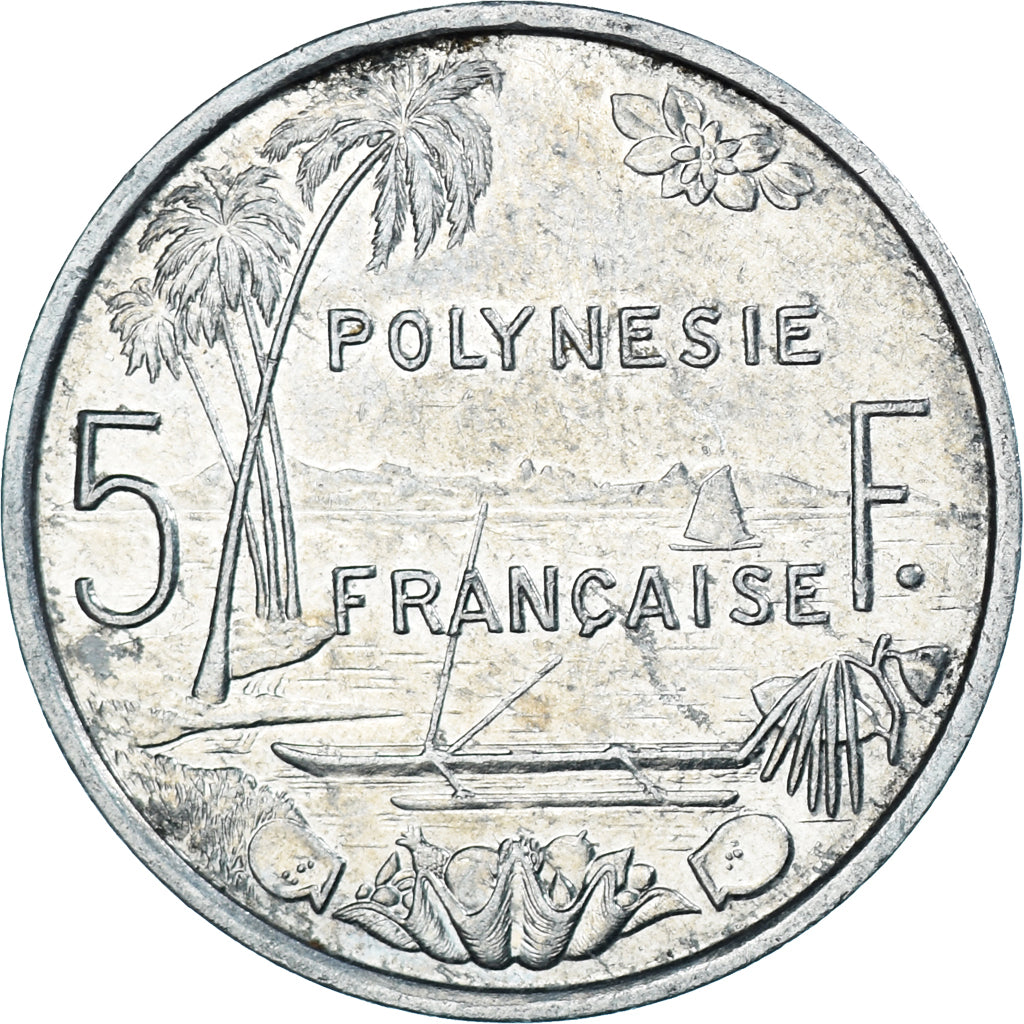 Coin, French Polynesia, 5 Francs, 1987, Paris, EF(40-45), Aluminum, KM:12