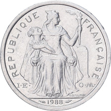 Coin, French Polynesia, 2 Francs, 1988, Paris, EF(40-45), Aluminum, KM:10