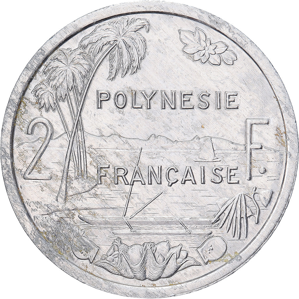 Coin, French Polynesia, 2 Francs, 1988, Paris, EF(40-45), Aluminum, KM:10