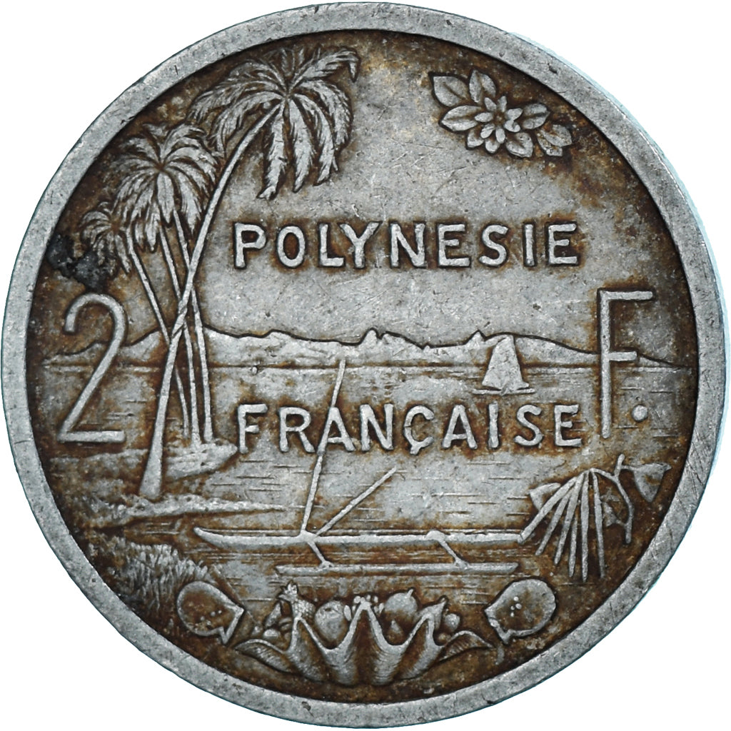 Coin, French Polynesia, 2 Francs, 1965, Paris, VF(20-25), Aluminum, KM:3
