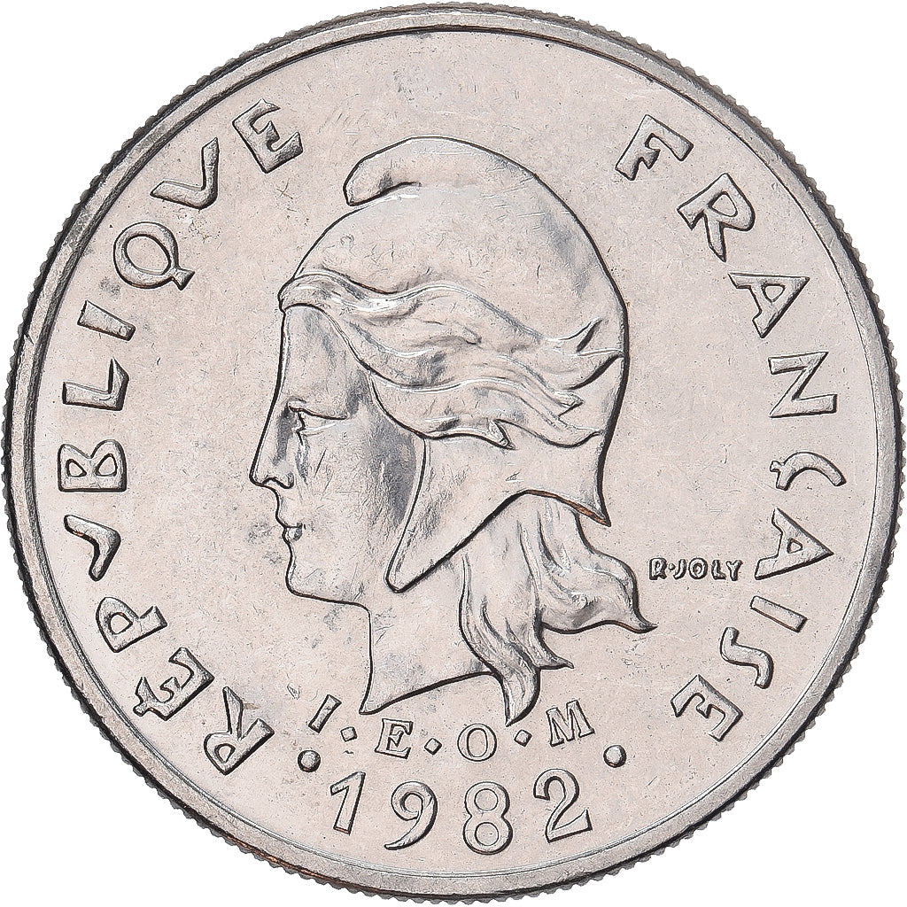 Moneta, Polinezja Francuska, 10 Francs, 1982, Paris, AU(55-58), Nikiel, KM:8