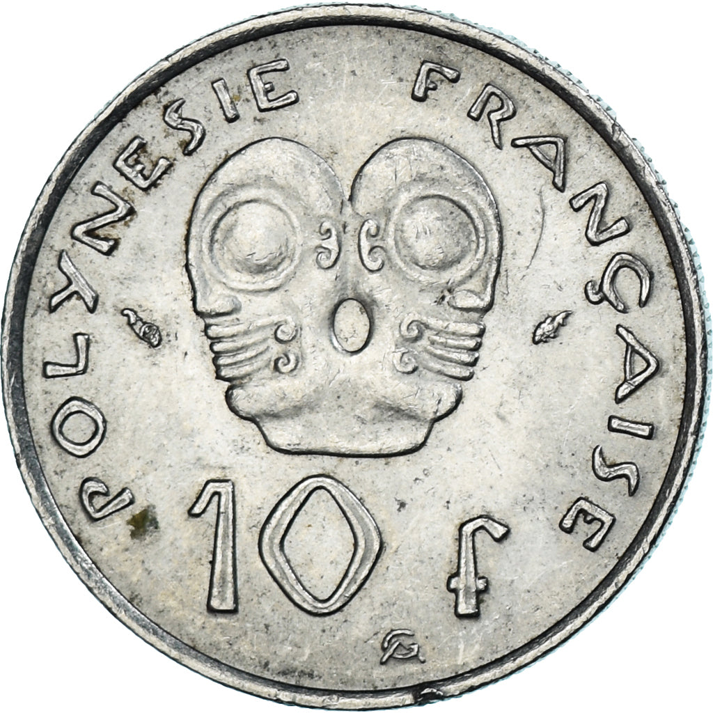 Moneda, Polinesia francesa, 10 Francs, 1975, Paris, MBC, Níquel, KM:8