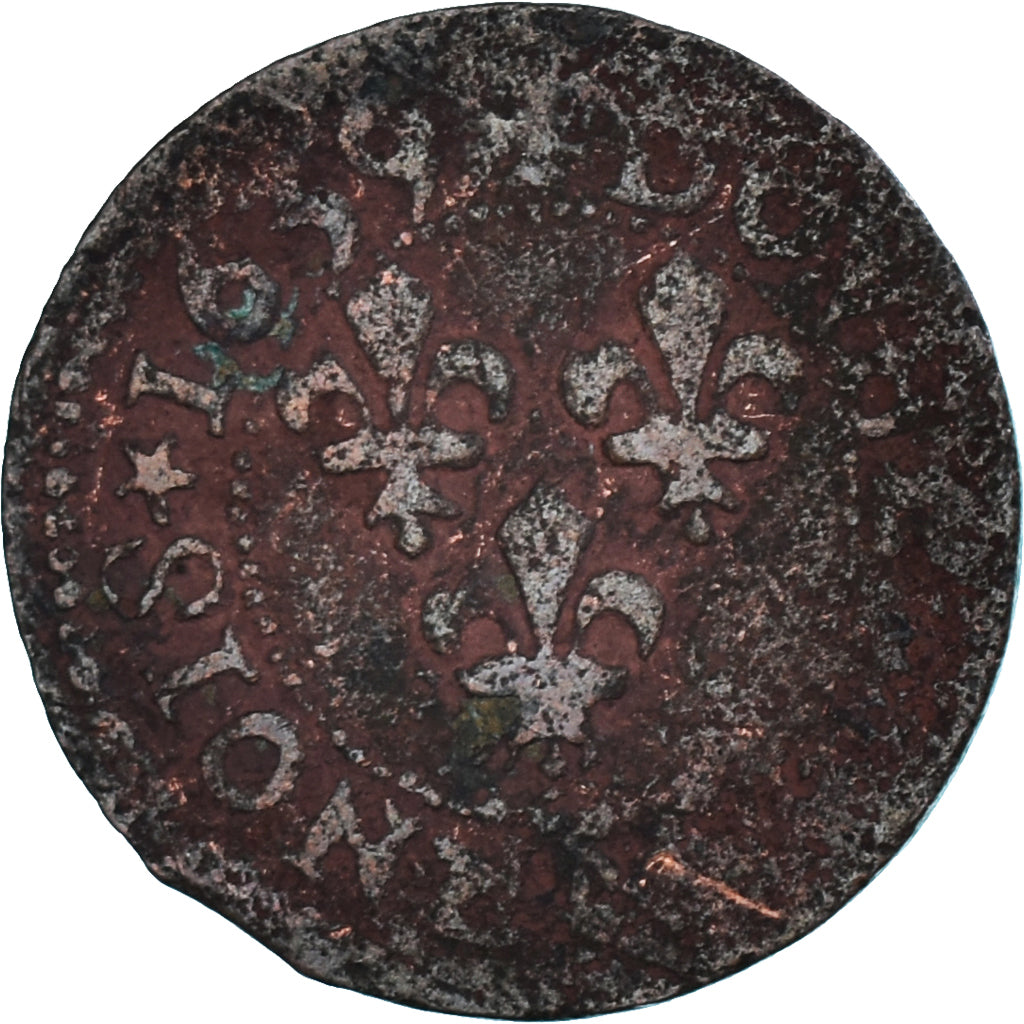 Munten, Frankrijk, Louis XIII, Double Tournois, 1639, Vallée du Rhône, ZG+