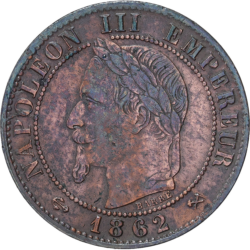 Coin, France, Napoleon III, Napoléon III, Centime, 1862, Bordeaux, AU(50-53)