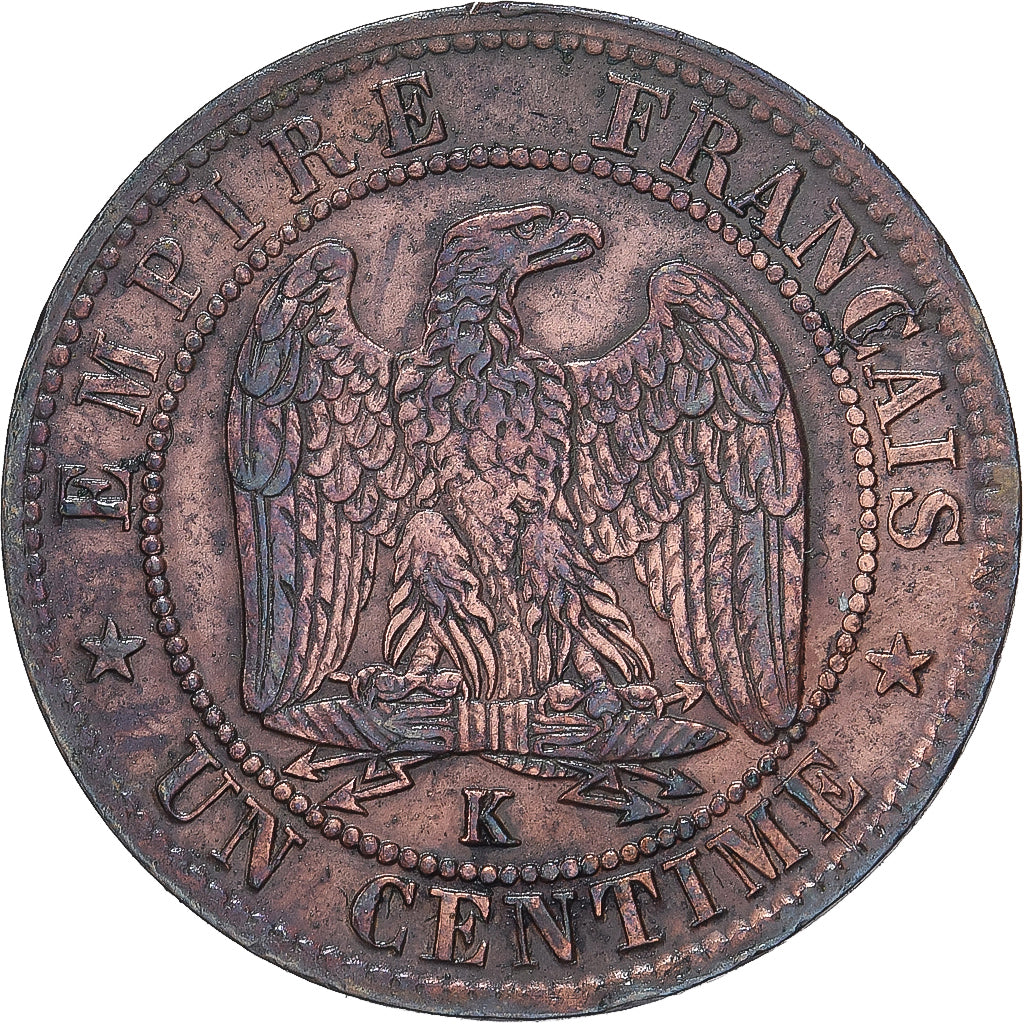 Coin, France, Napoleon III, Napoléon III, Centime, 1862, Bordeaux, AU(50-53)