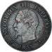 Moneda, Francia, Napoleon III, Napoléon III, 2 Centimes, 1855, Lyon, BC+