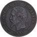 Moneda, Francia, Napoleon III, Napoléon III, 2 Centimes, 1855, Lyon, BC+