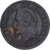 Moneda, Francia, Napoléon III, 2 Centimes, 1861, Bordeaux, BC+, Bronce