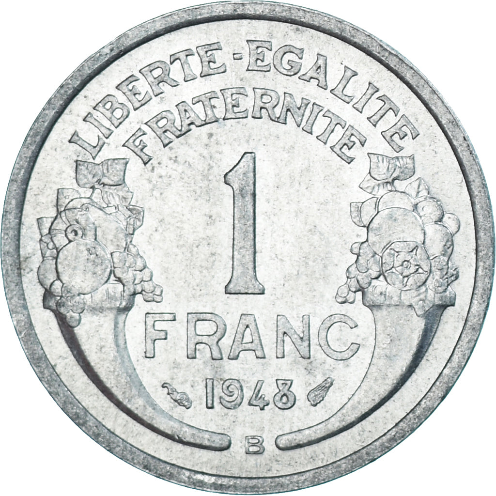 Coin, France, Morlon, Franc, 1948, Beaumont - Le Roger, AU(55-58), Aluminum