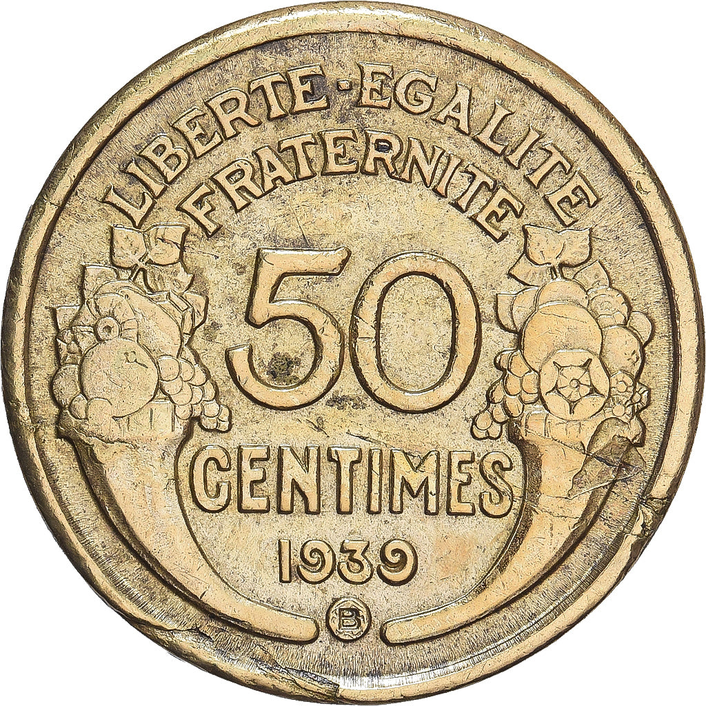 Munten, Frankrijk, Morlon, 50 Centimes, 1939, ZF+, Aluminum-Bronze, KM:894.2