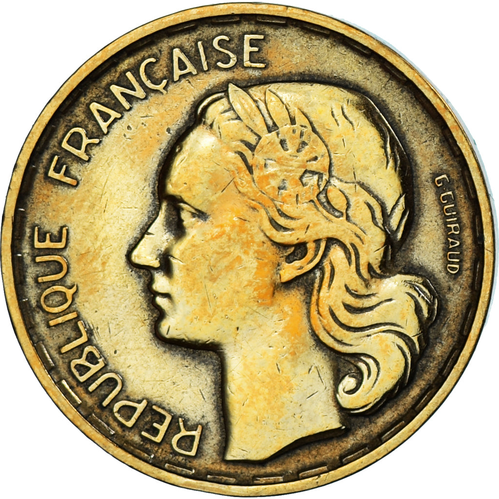 Moeda, França, Guiraud, 20 Francs, 1952, Beaumont - Le Roger, VF(30-35)