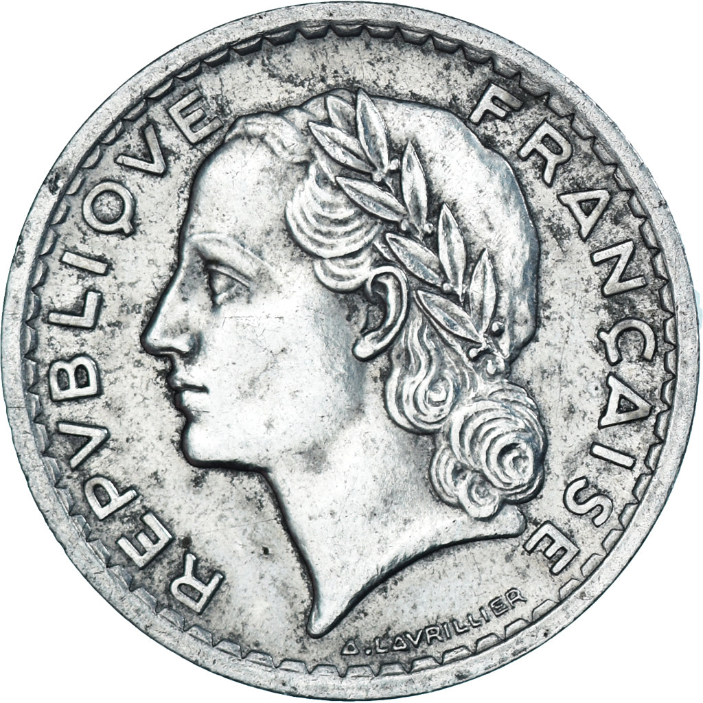 Moneta, Francja, Lavrillier, 5 Francs, 1945, Beaumont - Le Roger, EF(40-45)