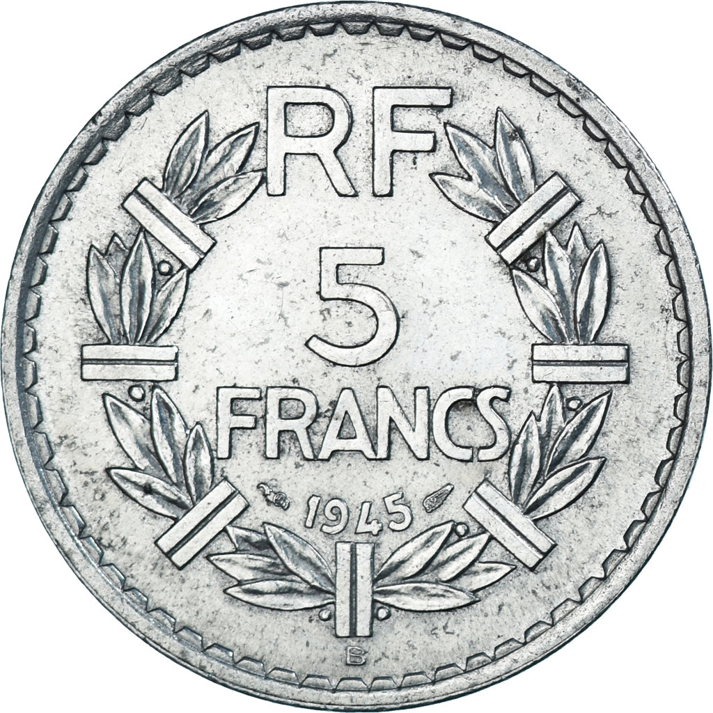 Moneta, Francja, Lavrillier, 5 Francs, 1945, Beaumont - Le Roger, EF(40-45)