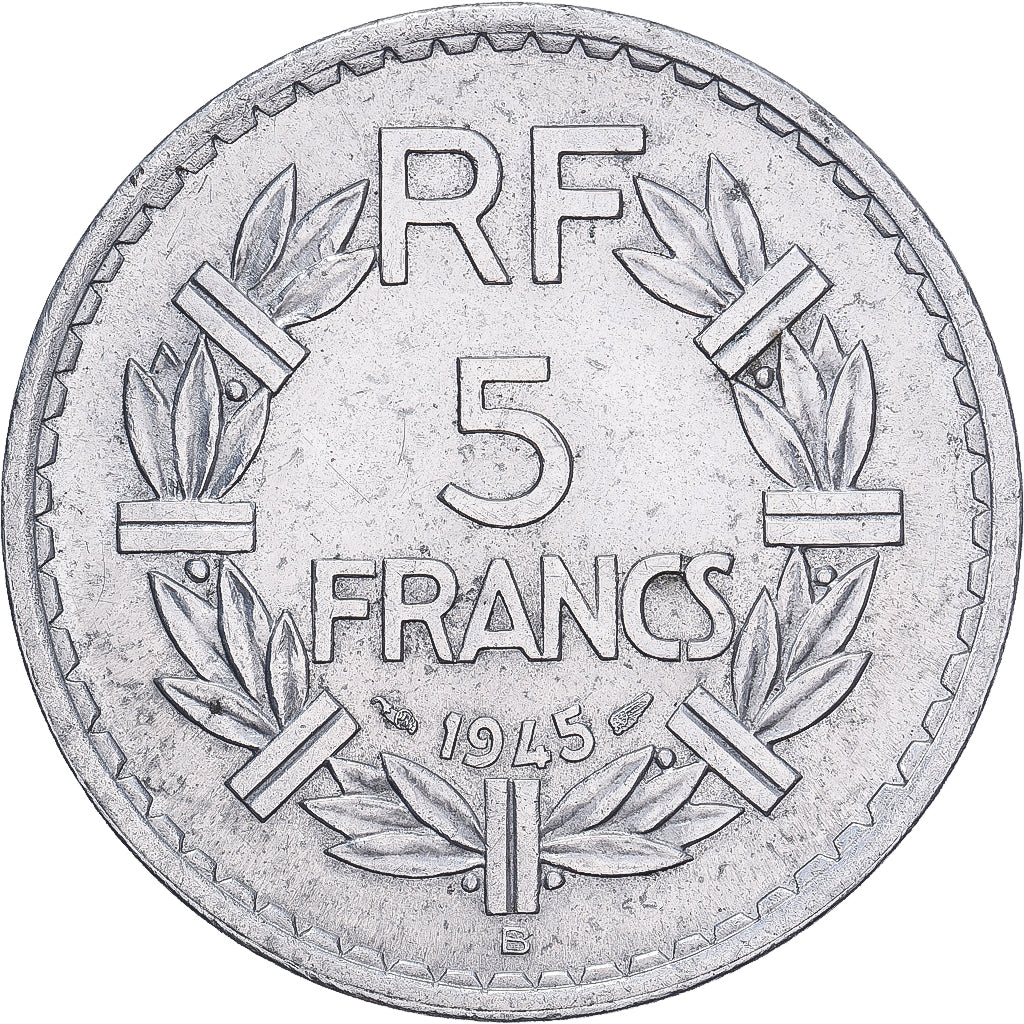 Monnaie, France, Lavrillier, 5 Francs, 1945, Beaumont - Le Roger, TTB