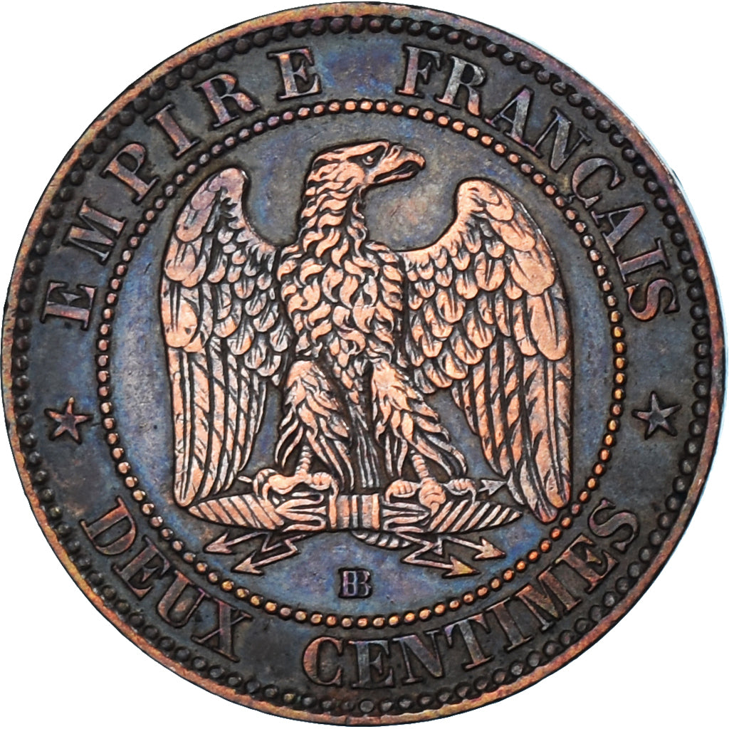 Moneda, Francia, Napoleon III, Napoléon III, 2 Centimes, 1855, Strasbourg