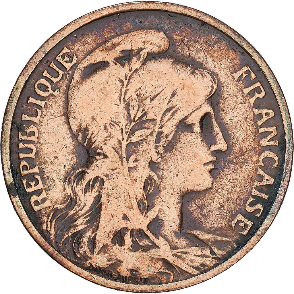 Moneta, Francja, Dupuis, 5 Centimes, 1908, Paris, VF(20-25), Brązowy, KM:842