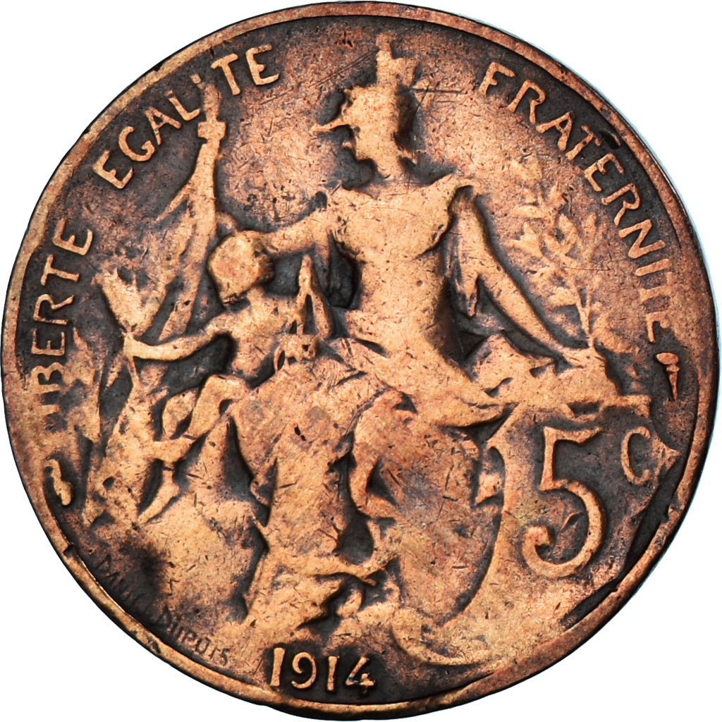 Coin, France, Dupuis, 5 Centimes, 1914, Paris, VF(20-25), Bronze, KM:842