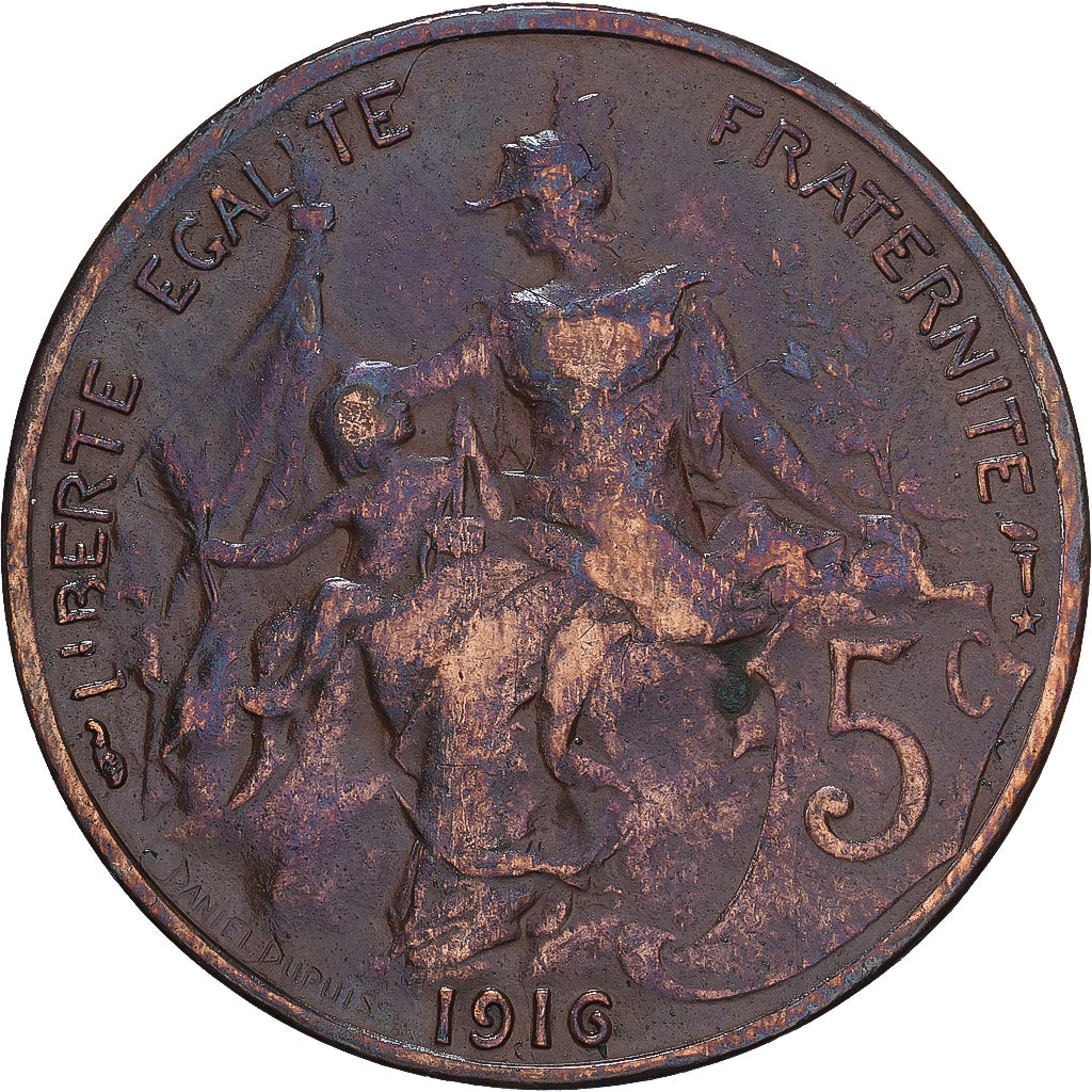Coin, France, Dupuis, 5 Centimes, 1916, Paris, VF(20-25), Bronze, KM:842