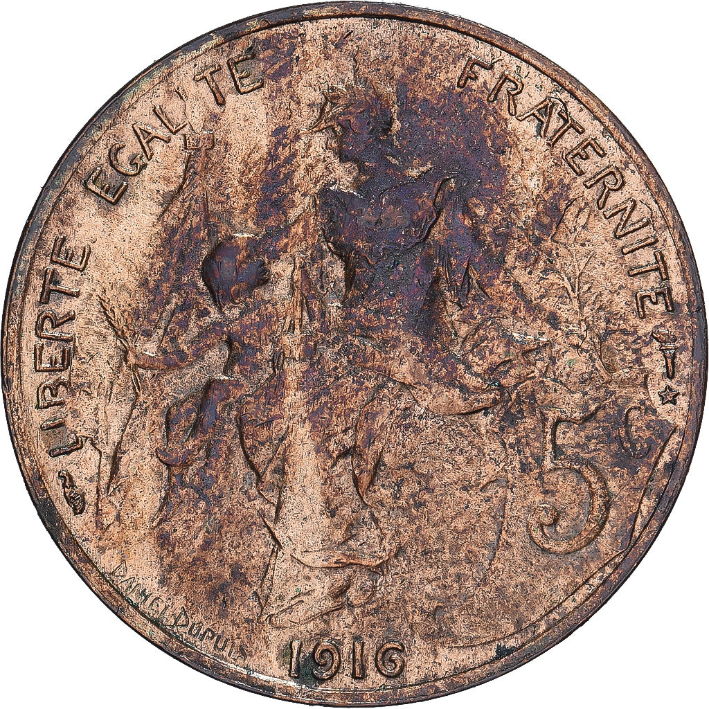 Coin, France, Dupuis, 5 Centimes, 1916, Paris, VF(20-25), Bronze, KM:842