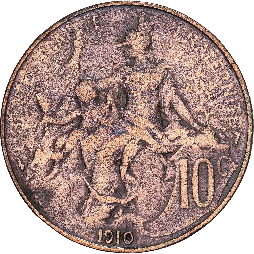 Coin, France, Dupuis, 10 Centimes, 1910, Paris, VF(20-25), Bronze, KM:843
