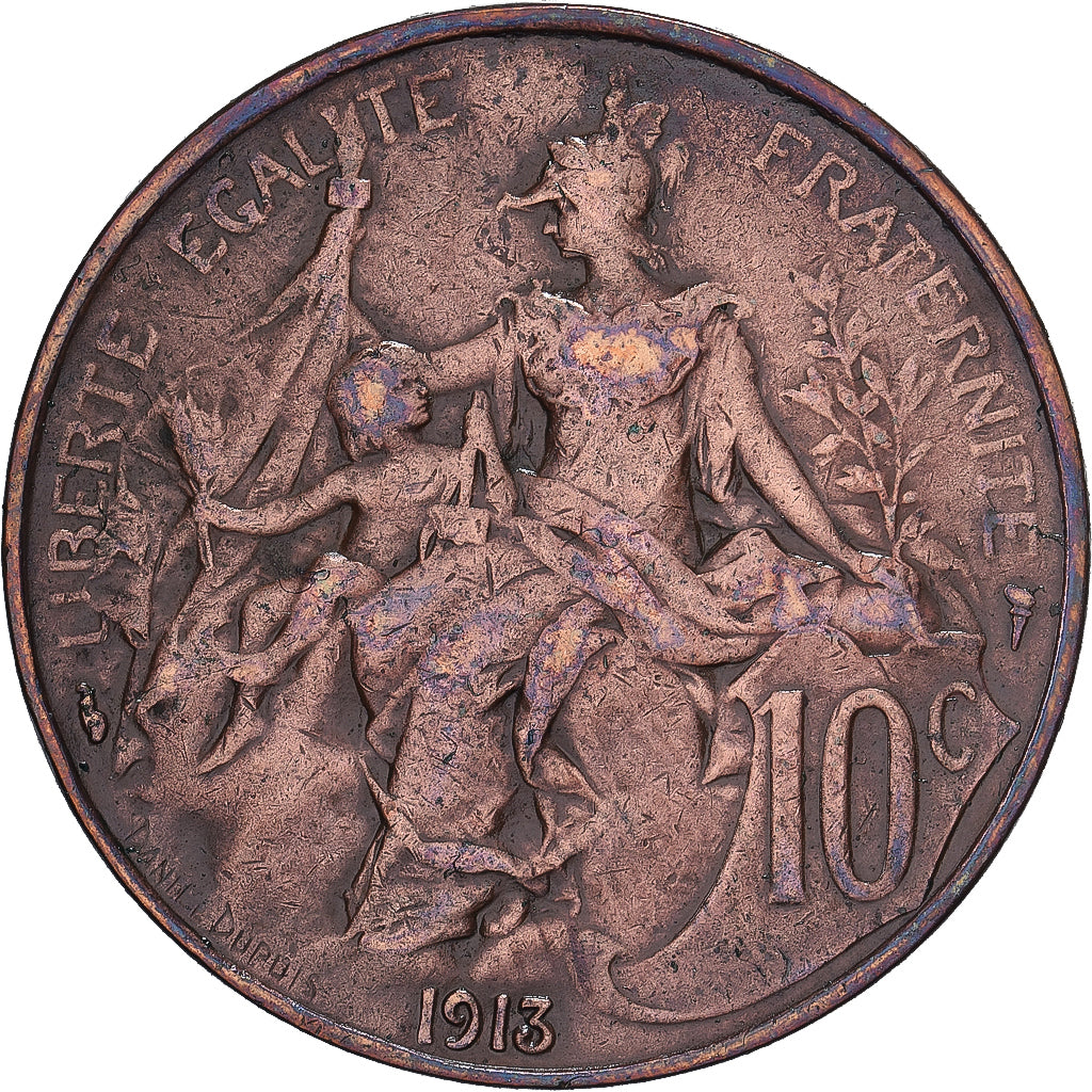 Coin, France, Dupuis, 10 Centimes, 1913, Paris, VF(20-25), Bronze, KM:843