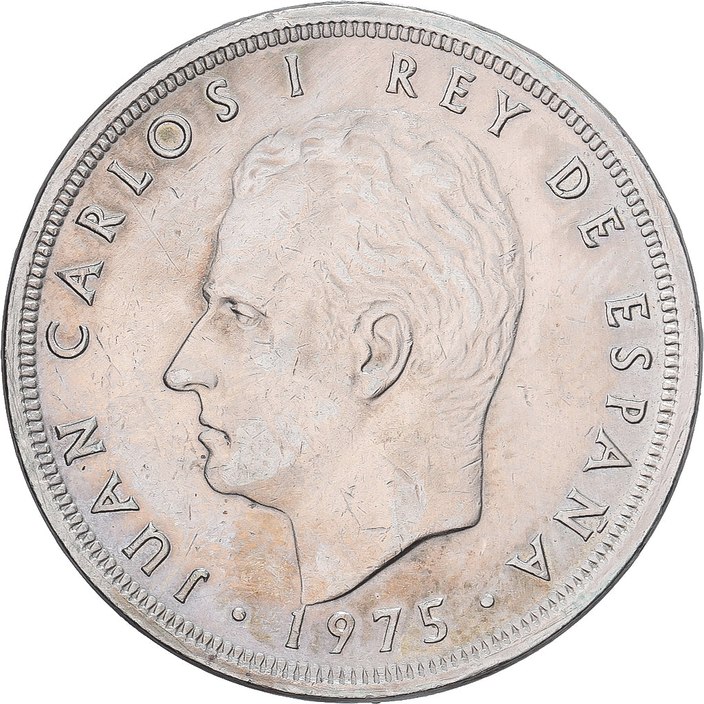 Coin, Spain, Juan Carlos I, 5 Pesetas, 1975, EF(40-45), Copper-nickel, KM:807