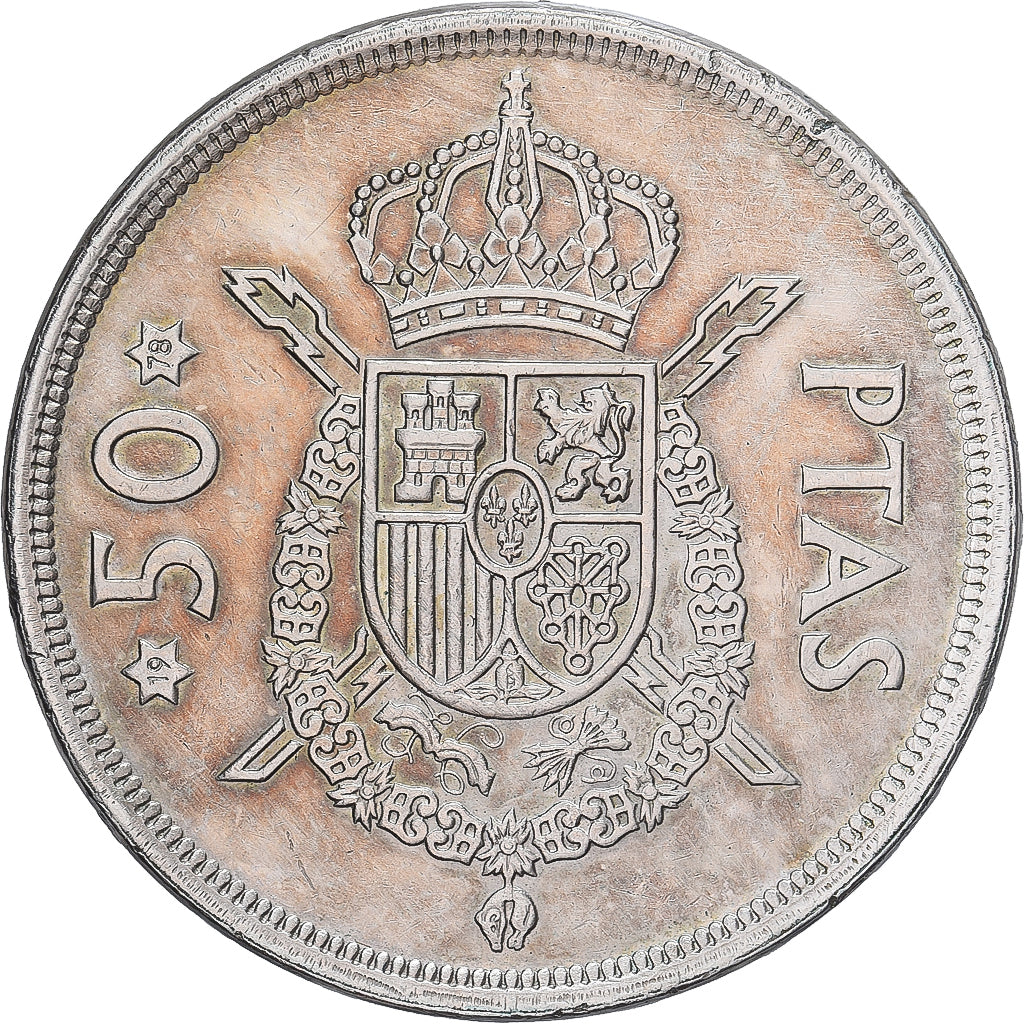 Coin, Spain, Juan Carlos I, 5 Pesetas, 1975, EF(40-45), Copper-nickel, KM:807