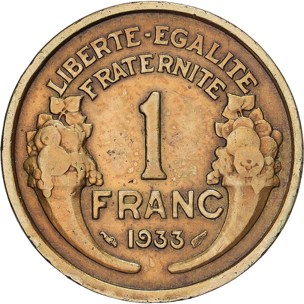 Moeda, França, Morlon, Franc, 1933, VF(30-35), Alumínio-Bronze, KM:885
