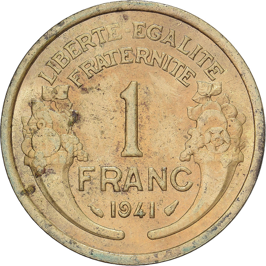 Coin, France, Morlon, Franc, 1941, Paris, AU(50-53), Aluminum-Bronze, KM:885