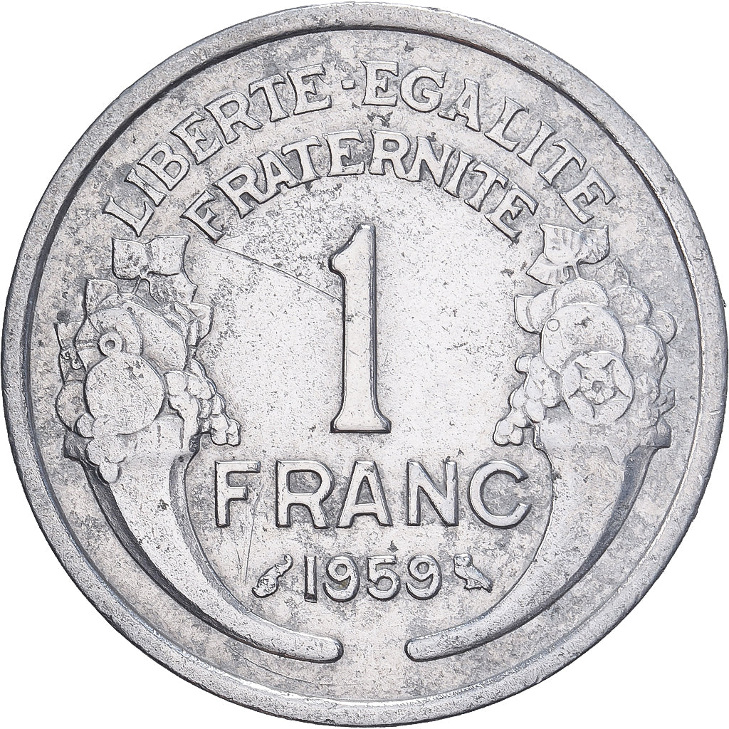 Coin, France, Morlon, Franc, 1959, Paris, VF(20-25), Aluminum, KM:885a.1