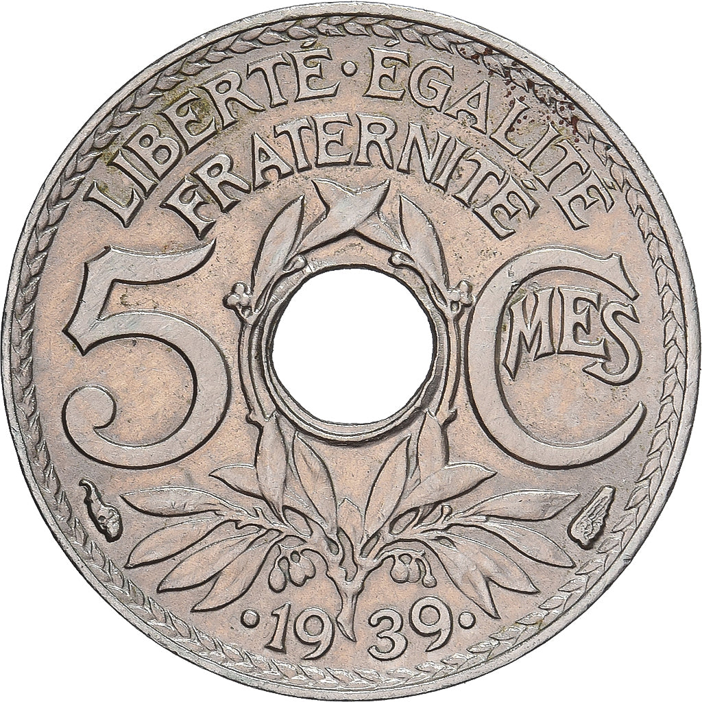 Coin, France, Lindauer, 5 Centimes, 1939, Paris, EF(40-45), Nickel-Bronze