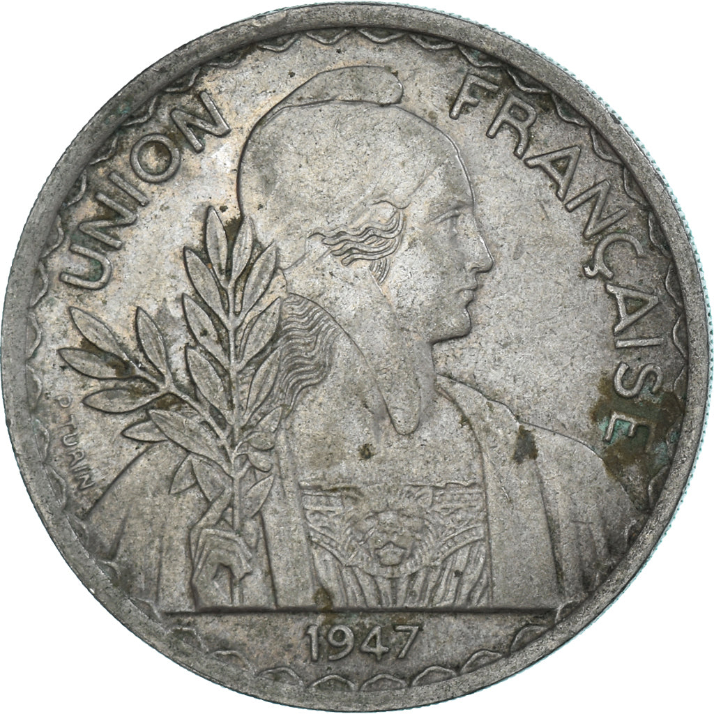 Moneta, INDOCINA FRANCESE, Piastre, 1947, Paris, MB+, Rame-nichel, KM:32.2