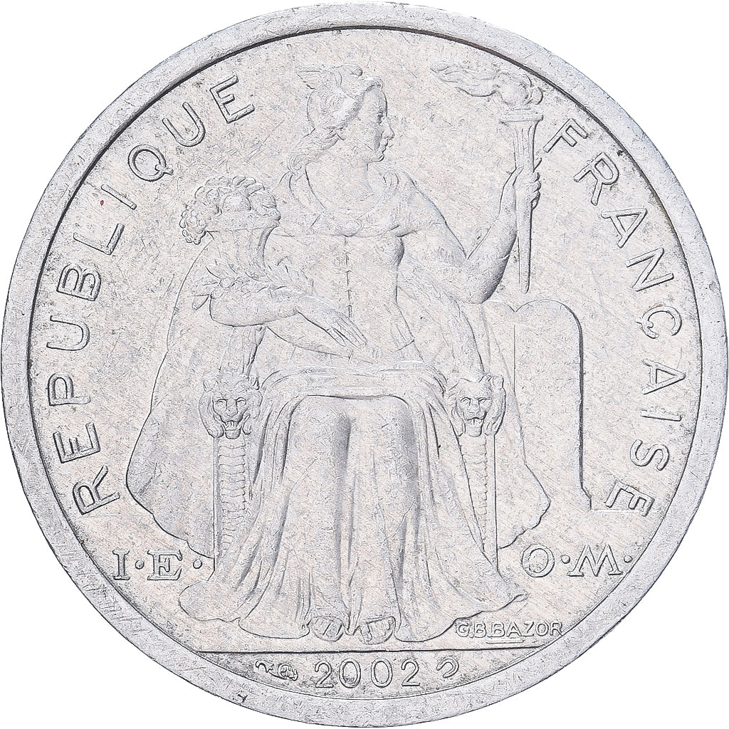 Moneta, Polinesia francese, 2 Francs, 2002, Paris, BB, Alluminio, KM:10