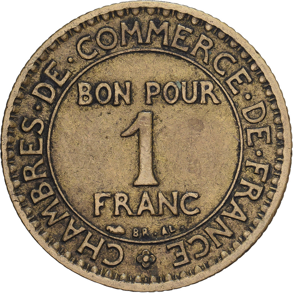 Moneda, Francia, Chambre de commerce, Franc, 1926, Paris, BC+, Aluminio -