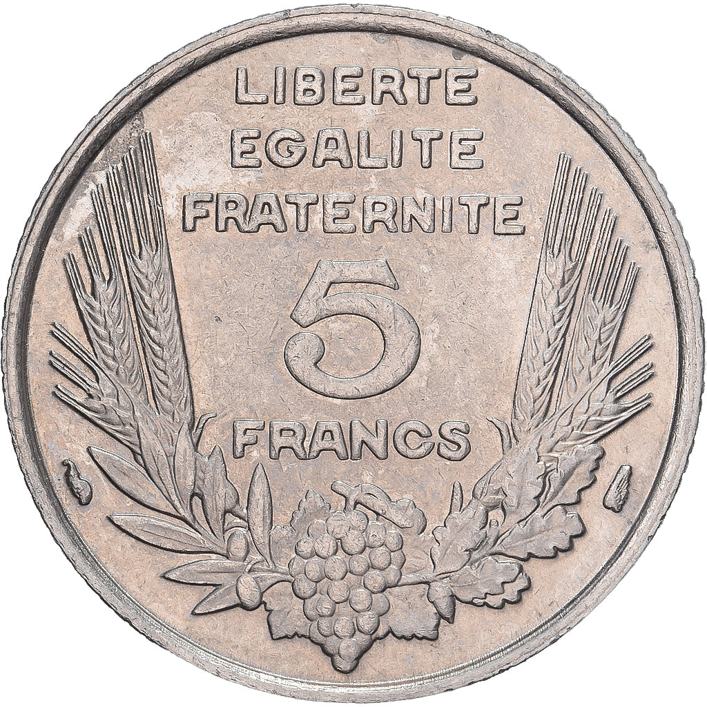 Moneda, Francia, Bazor, 5 Francs, 1933, Paris, BC+, Níquel, KM:887, Gadoury:753