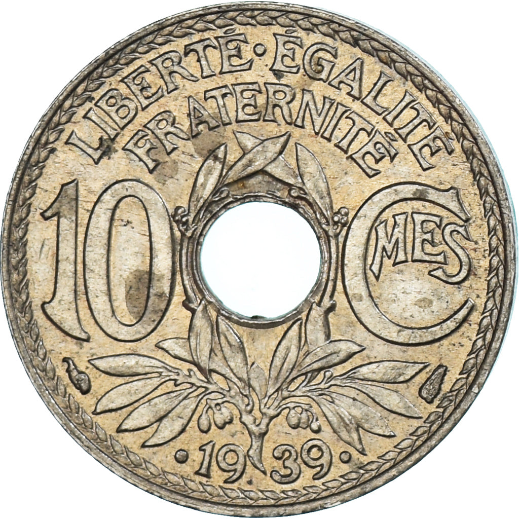 Munten, Frankrijk, Lindauer, 10 Centimes, 1939, Paris, ZF, Nickel-Bronze