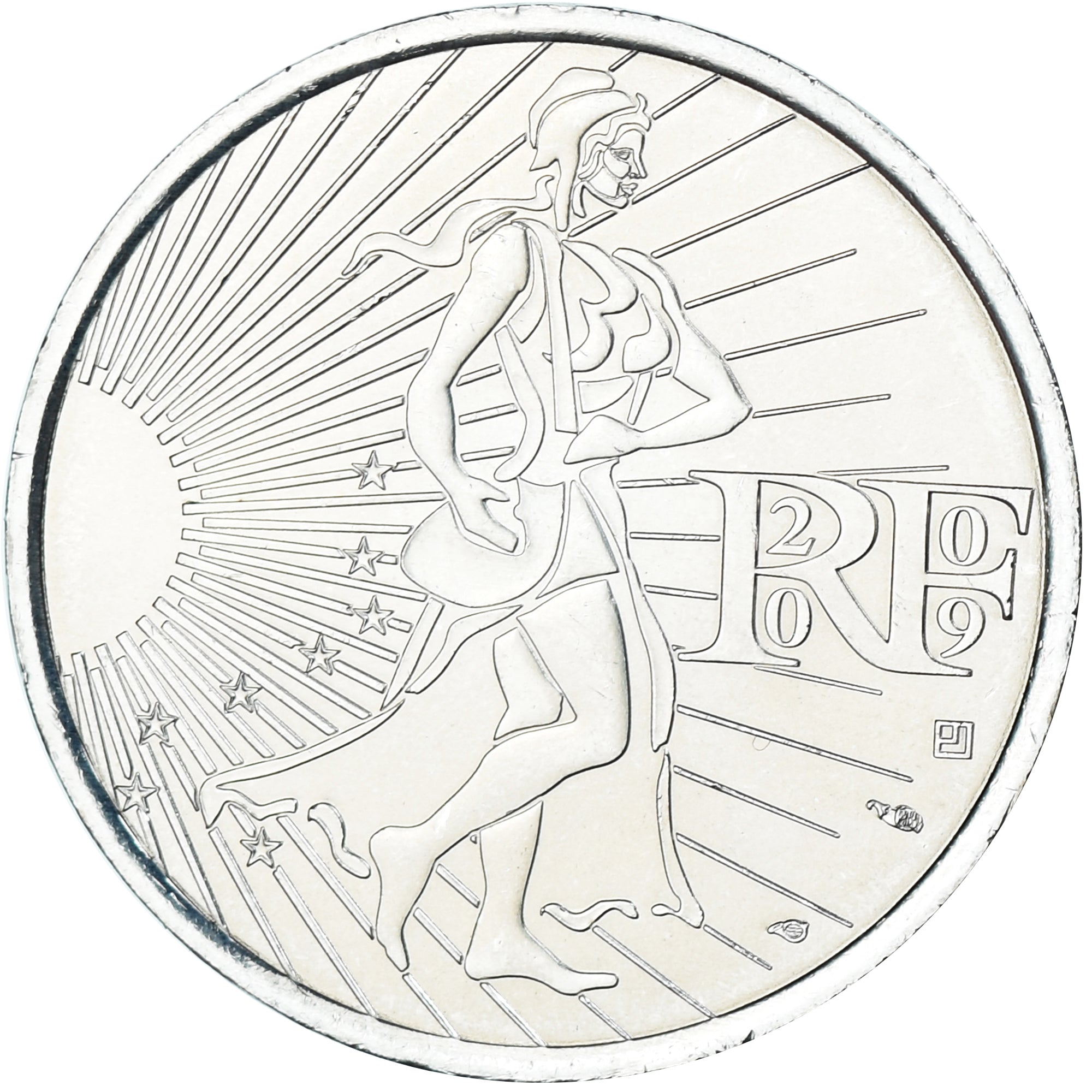 France, 10 Euro, Semeuse, 2009, Paris, MS(60-62), Silver, Gadoury:EU337, KM:1580