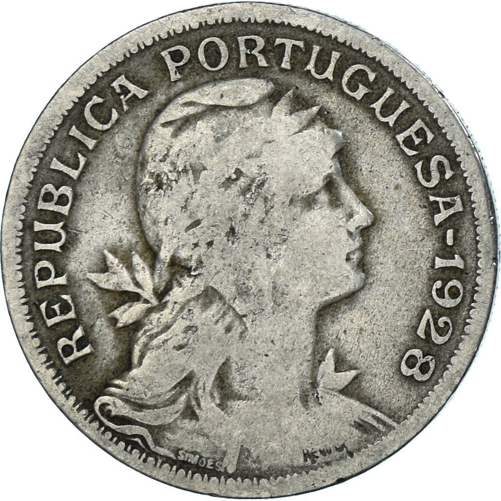 Munten, Portugal, 50 Centavos, 1928, FR, Cupro-nikkel, KM:577