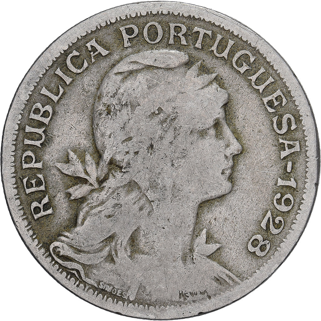 Moneda, Portugal, 50 Centavos, 1928, BC+, Cobre - níquel, KM:577