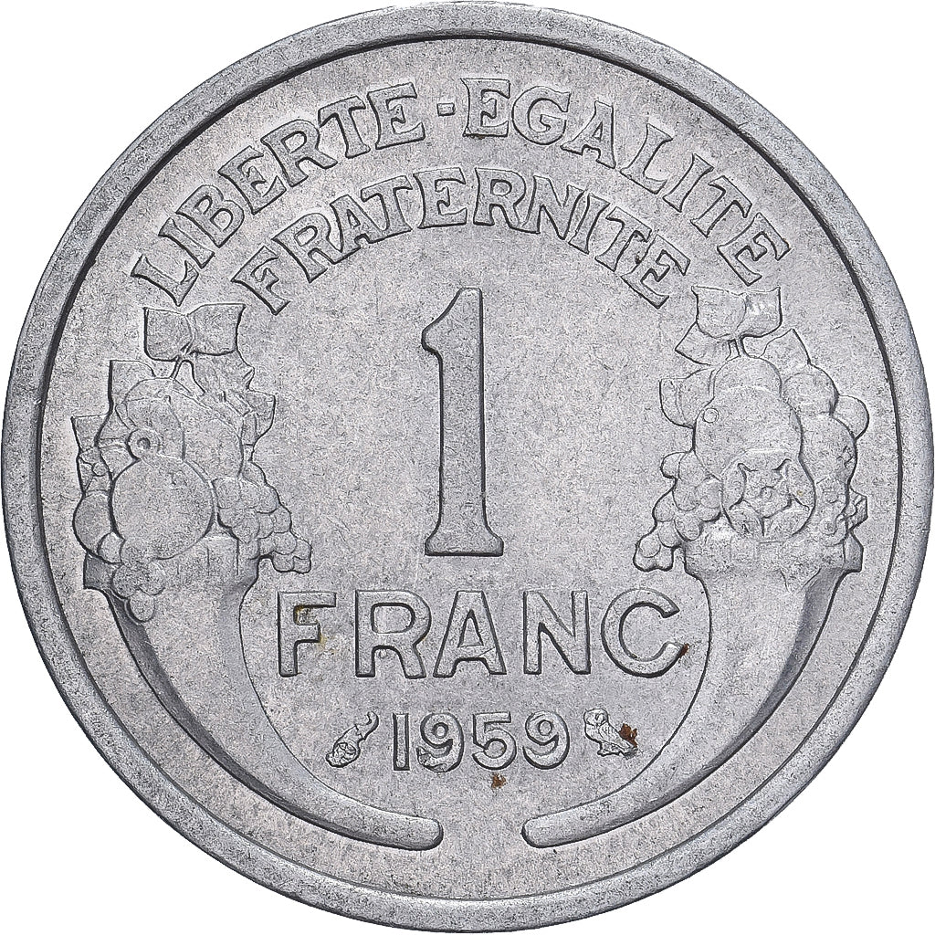 Coin, France, Morlon, Franc, 1959, AU(50-53), Aluminum, KM:885a.1, Gadoury:473c