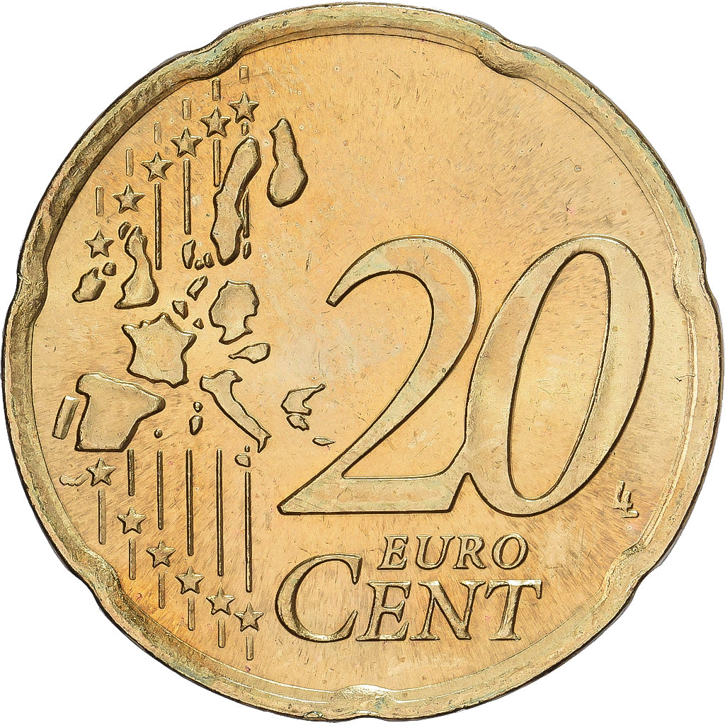 Lussemburgo, 20 Centimes, 2004, SPL, Nordic gold, KM:79