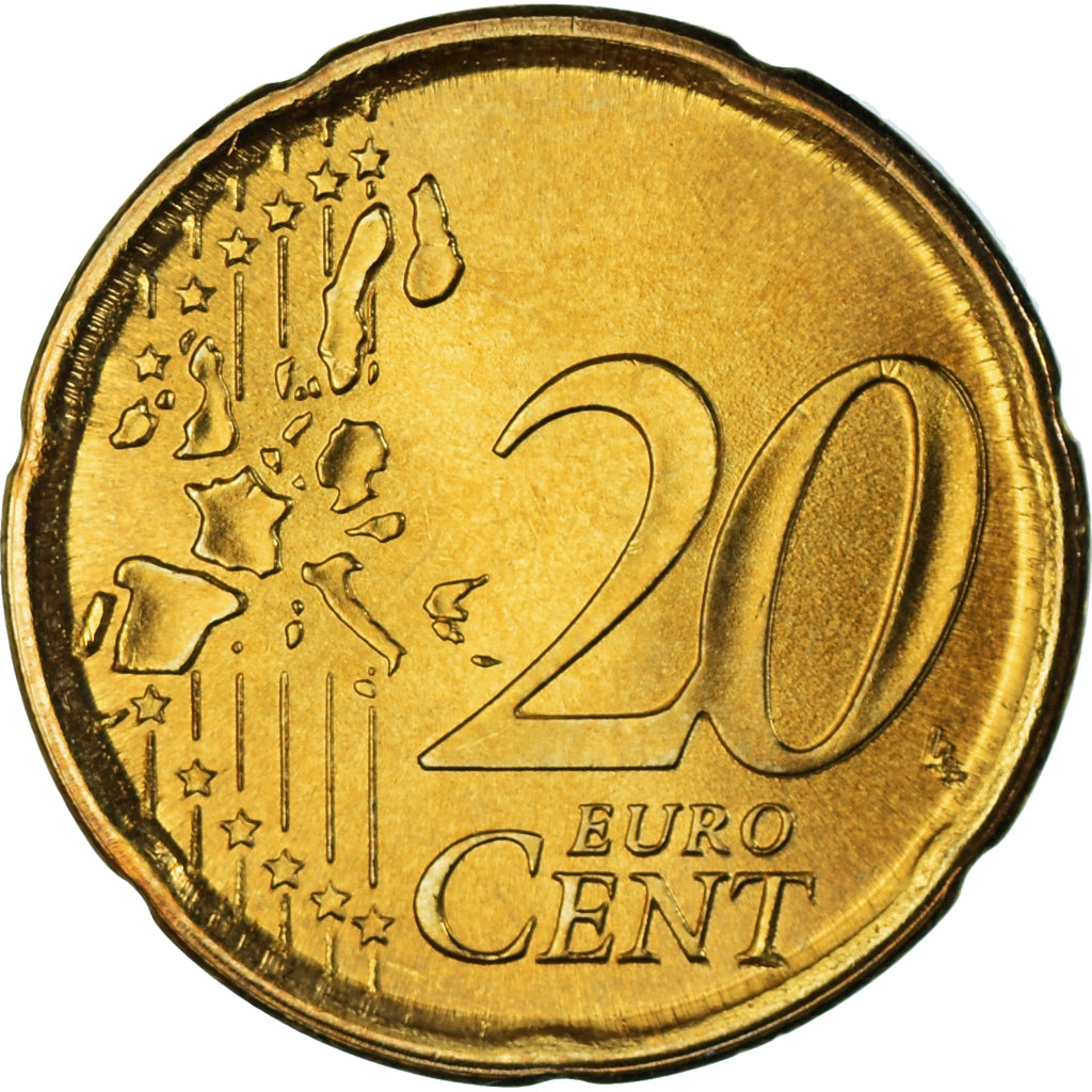 Spagna, 20 Euro Cent, 1999, Madrid, SPL, Ottone, KM:1044
