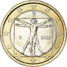 Itália, Euro, 2002, Rome, MS(63), Bimetálico, KM:216